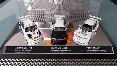 3x BMW M3 GTR 2001 - 2004 ALMS, Test Nordschleife & VLN Sieg Unikat 1:43
