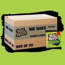 Nik Naks Scampi & Lemon Crisps Full  Box Of 20
