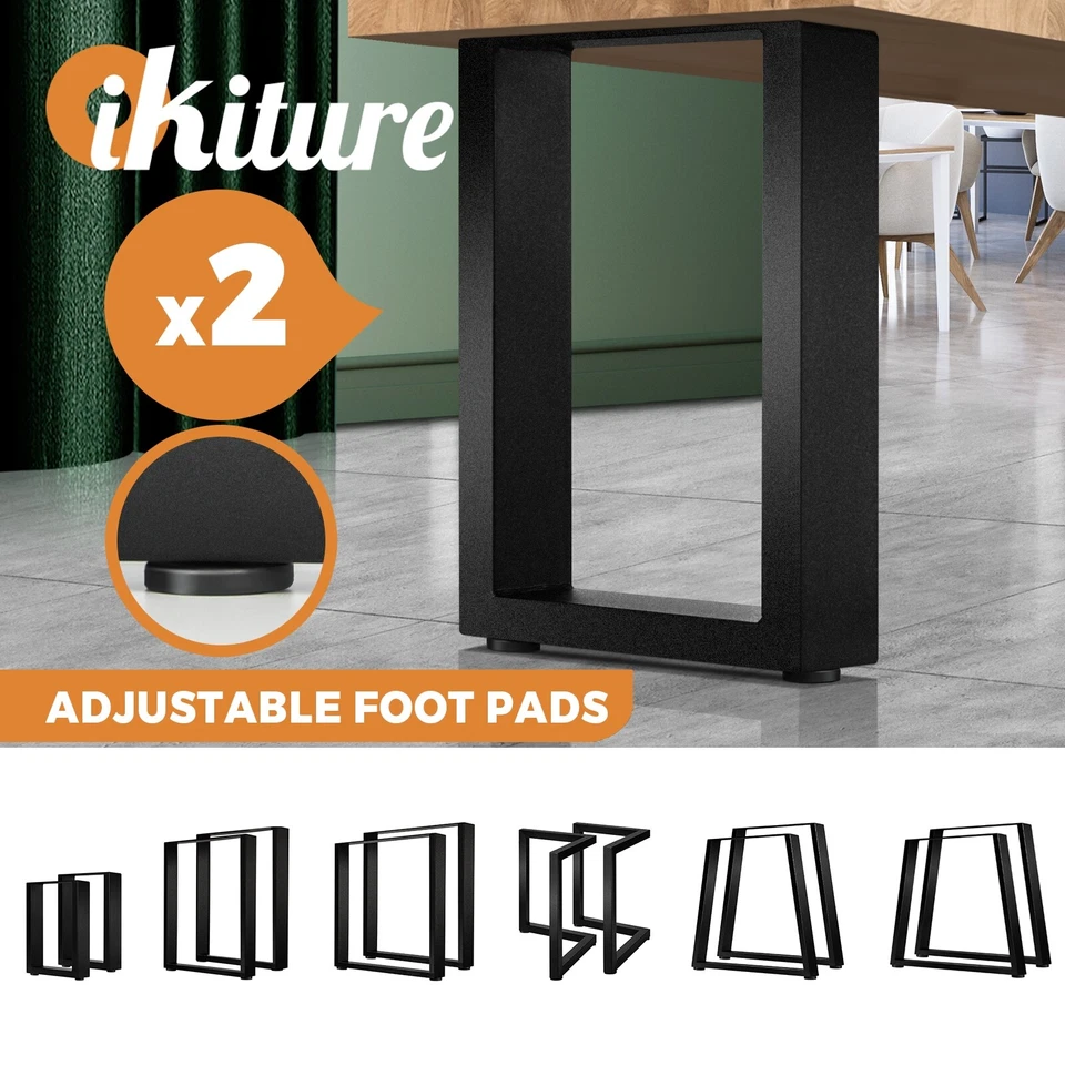 Oikiture 2X/4X Coffee Dining Table Legs Bench DIY Steel Metal Industrial Black