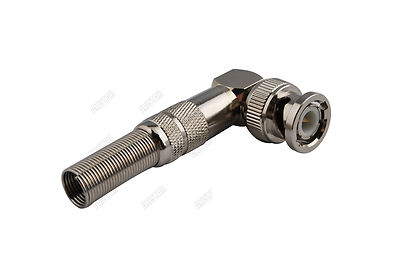 BNC Crimp Male Right Angle Connector With Spring For Cable 5D-FB RG5 RG6 LMR300