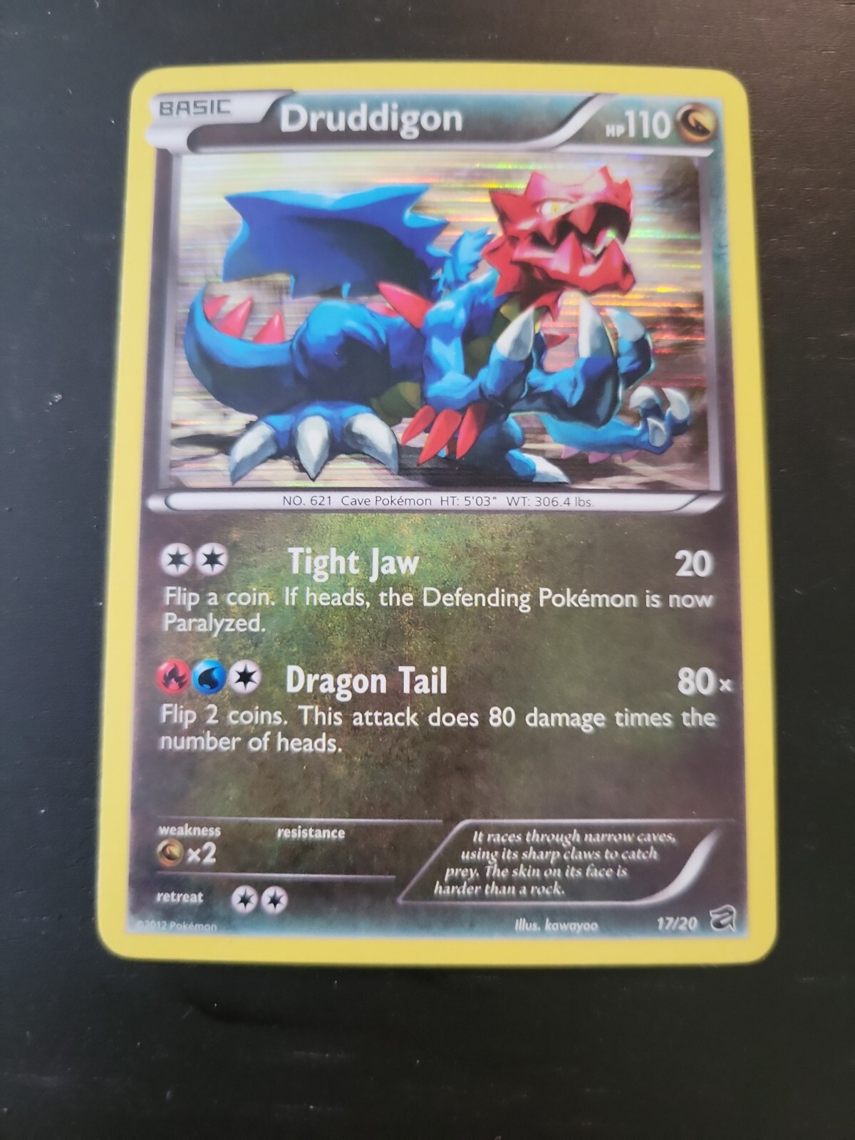 Pokemon TCG Card 2012 Dragon Vault - Druddigon 17/20 Holo