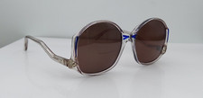 Vintage ORA Tracy Blue Translucent Oval Sunglasses Hong Kong FRAMES ONLY