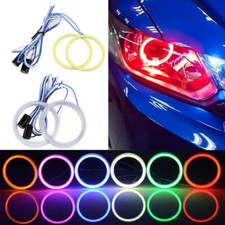 2 X 100mm Red Car Led Light Cob Smd Angel Eyes Halo Ring Drl Headlight Universal