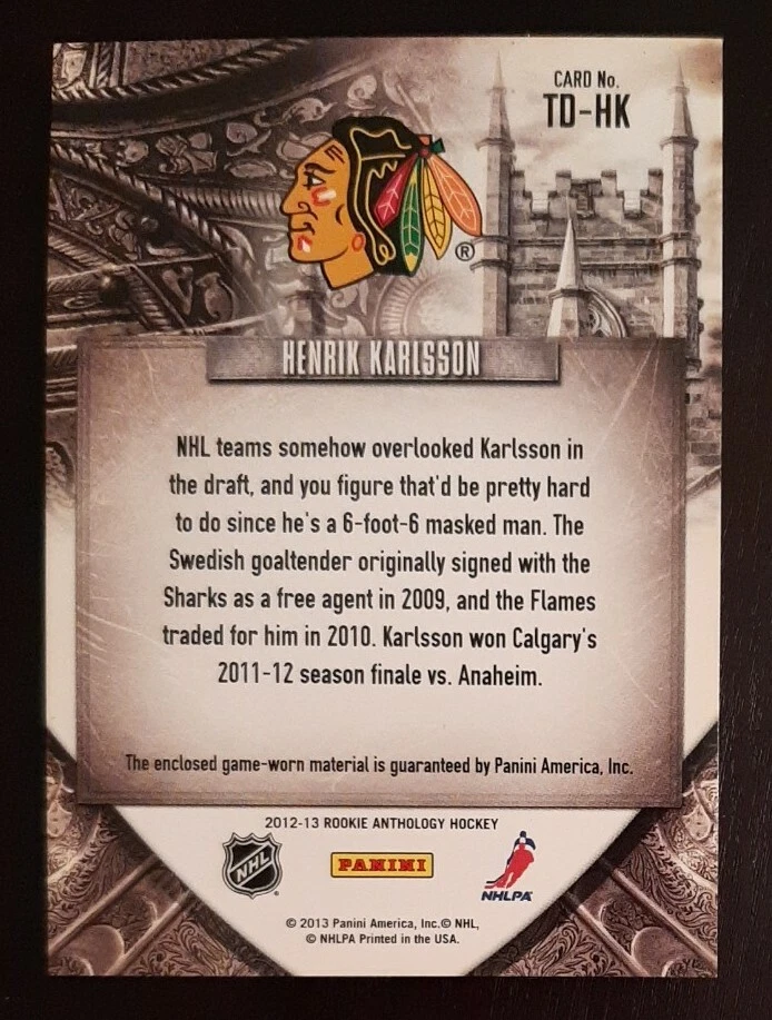 2012 - 2013 Panini Crown Royal Henrik Karlsson Towering Defenders - Image 2 of 2