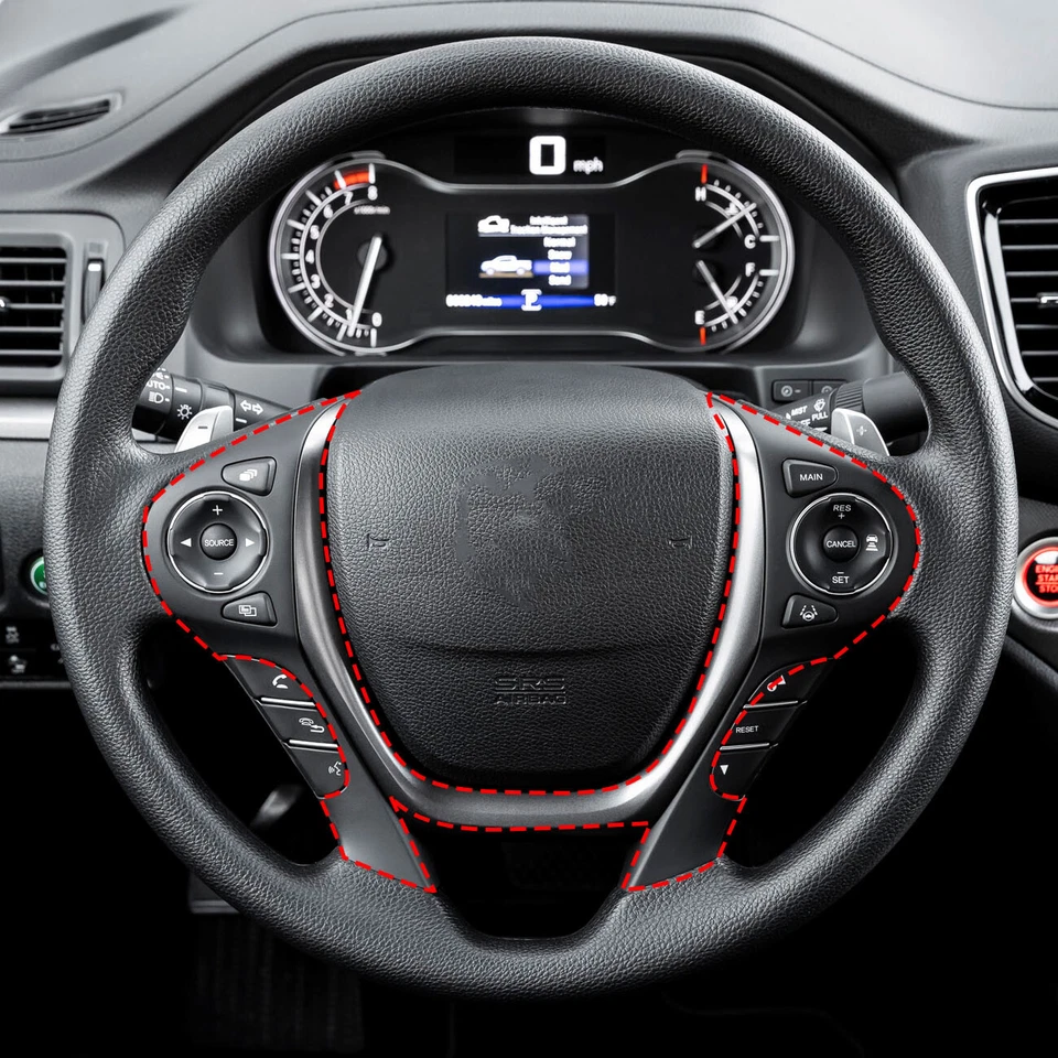 Carbon Fiber Style Central control 6-piece set Cover Trim for Honda Ridgeline - Image 2 of 4