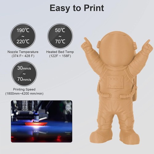Geeetech PLA filamento stampante 3D 1,75 mm 1 kg pelle opaca colore texture smerigliata NUOVO - Foto 8 di 12