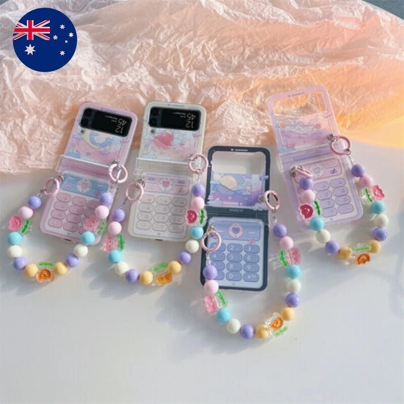 Samsung Z Flip 6 5 4 Foldable Cute Cartoon Chain Pattern Phone Case