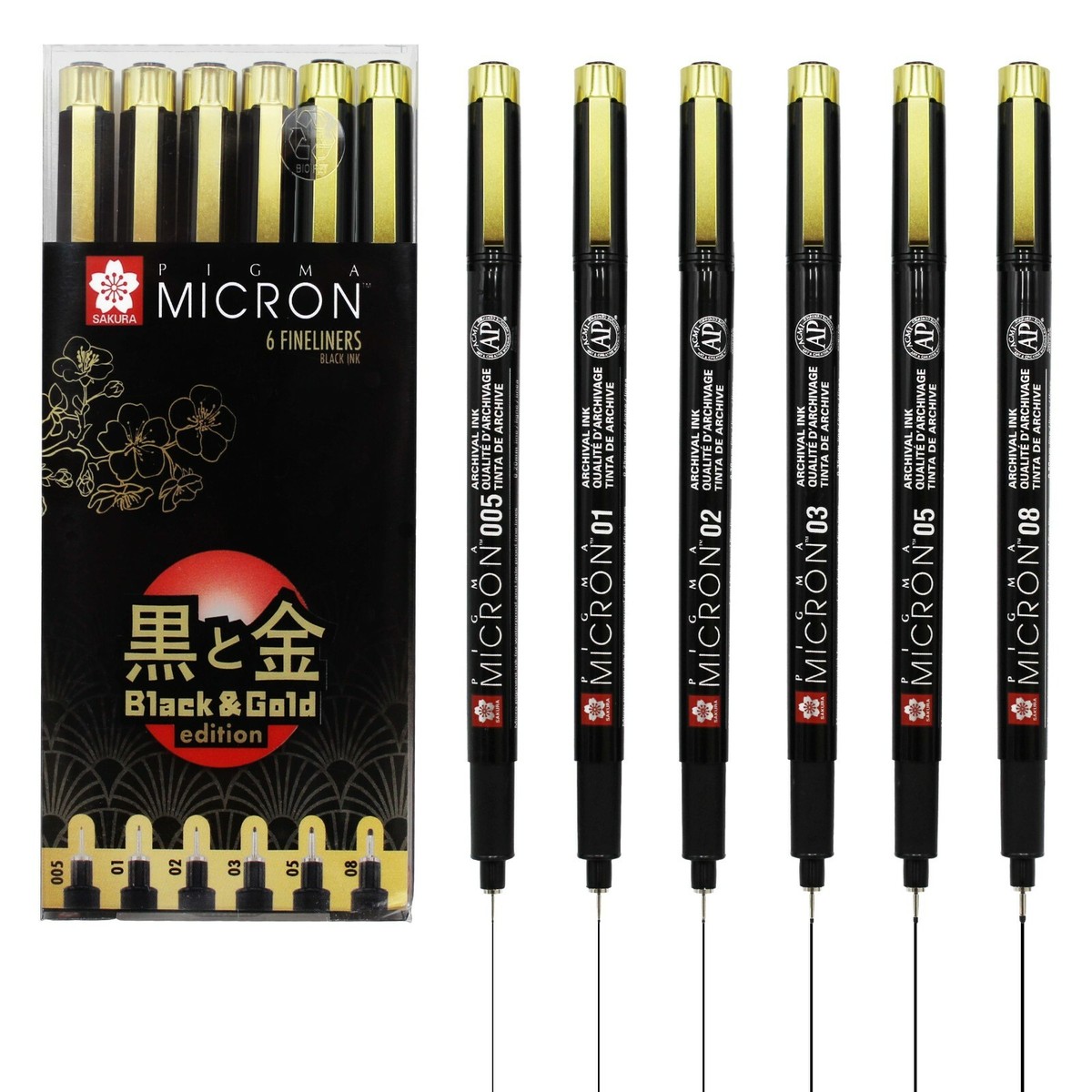 Sakura Pigma Micron Fineliner Pen Set, Black – 6 Tip Sizes (003 To 08), Permanent Ink For Drawing & Manga - View #9
