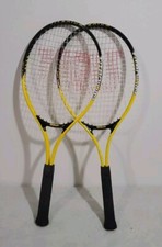 TWO Wilson Energy Titanium Soft Shock Tennis Racquet Yellow Unknown Grip Size