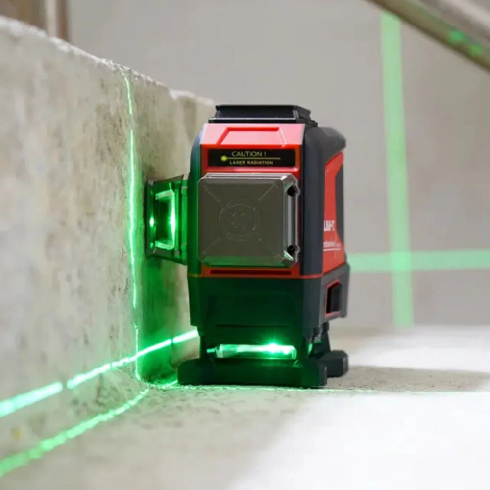 360° 16-Line 3D Green Laser Level with Self-Leveling for Horizontal and Vertical Precision