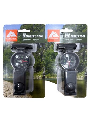 2-Ozark Trail 4 in 1 Explorer's Tool Compass Binoculars Signal Mirror Magnifiers