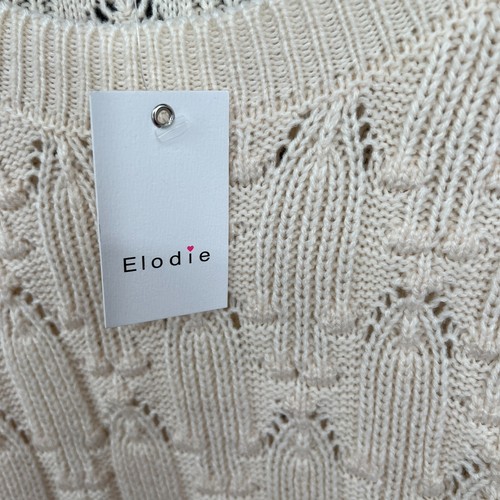 NUOVO maglione girocollo maglia Elodie pointelle classico pullover neutro panna XL - Foto 7 di 9