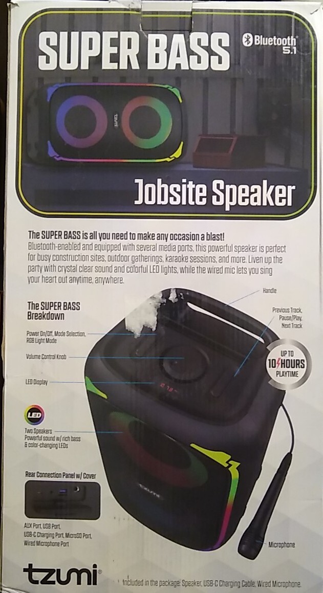 Buy Tzumi Super Bass Jobsite Bluetooth Speaker online | eBay
