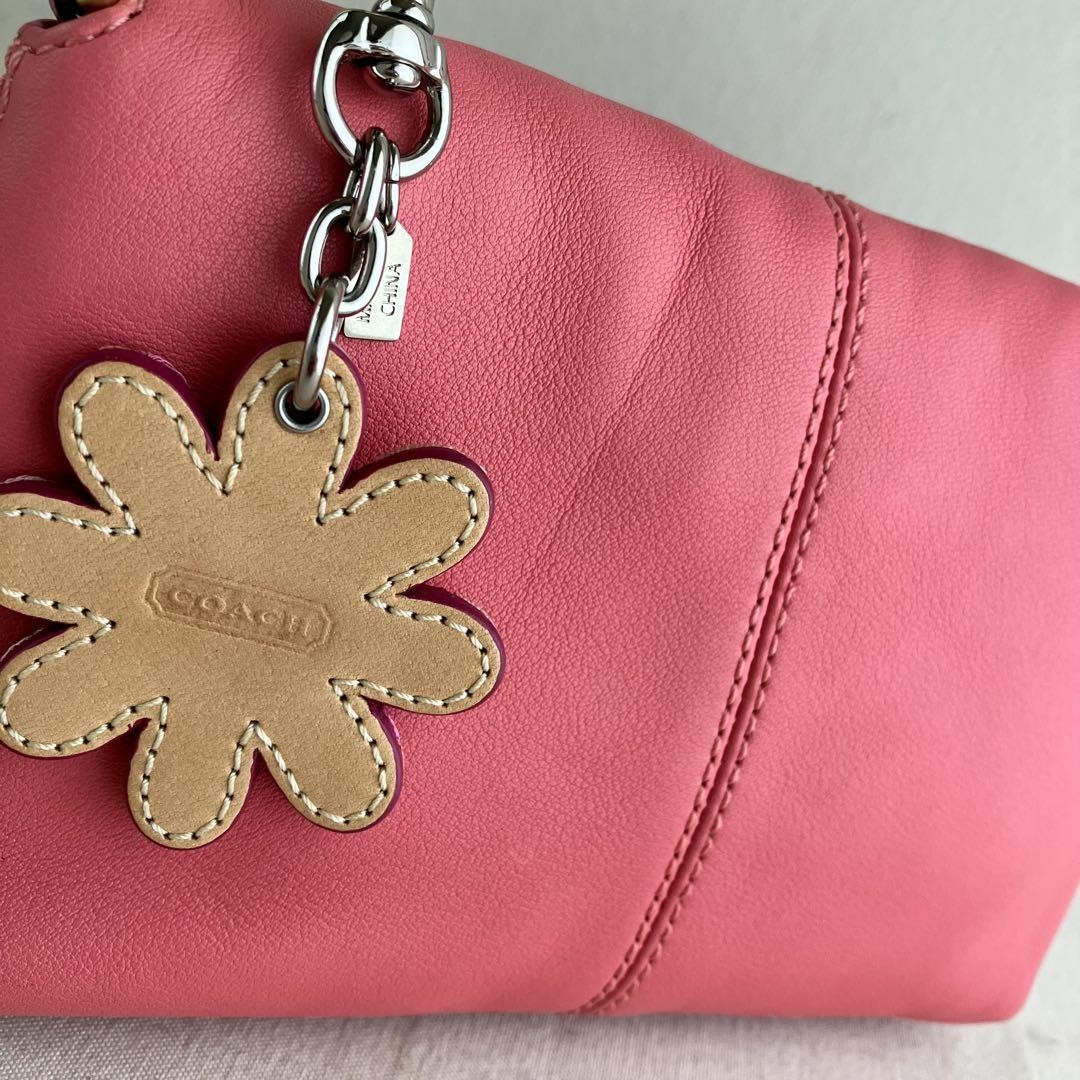 Coach Pink Leather Kiss Lock Handbag Y2K Used From Japan | eBay