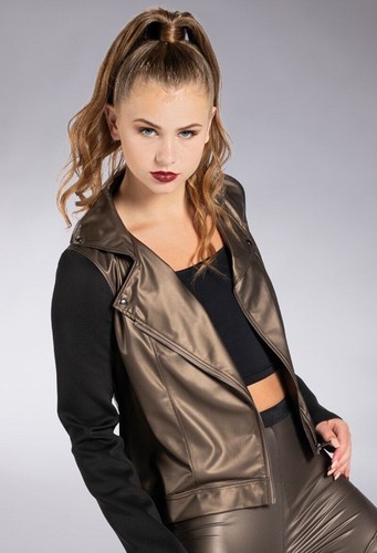 Dance Pre-Owned Jacket Weissman NV12410 Medium Adult Mocha Hip Hop Jazz Tap