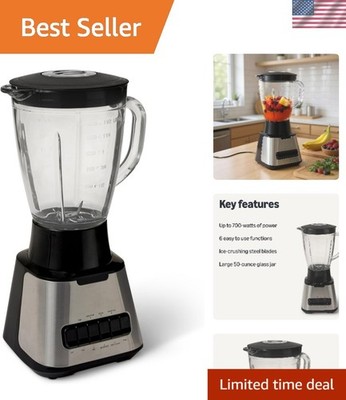 Luxury 700W Blender with 50oz Glass Jar & Ice Crush for Culinary Perfection