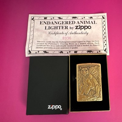 Zippo Endangered Animal Lighter Animals Theme with Certificate of Authenticity