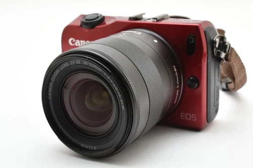 Canon EOS M Red Digital Camera w/EF-M 18-55mm Lens,Bag,Flash [Exc+++] Japan 9279