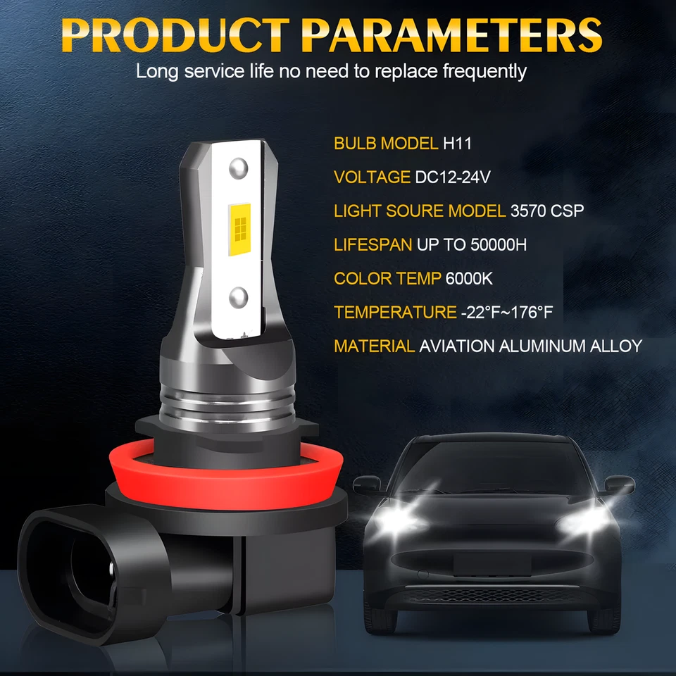 Kit de bombillas de haz alto bajo LED H11 para Nissan Altima Combo 2007-2018 Foto 3 de 4