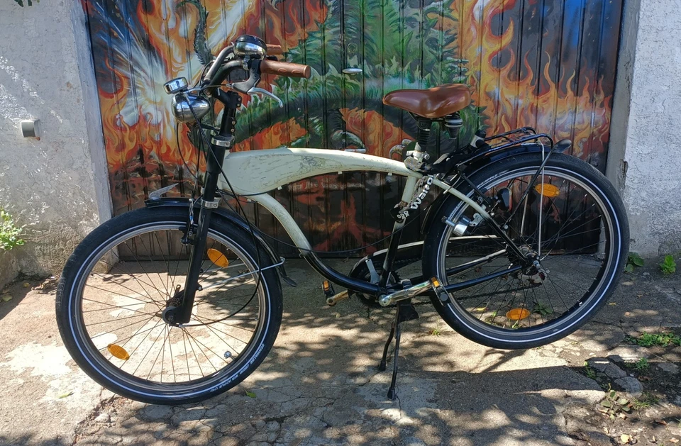 Vintage Beach Cruiser Fahrrad 26" im Retro Style 7 Gang Shimano - Bild 3 von 4