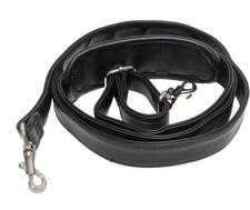 Black Faux Leather Adjustable Replacement Shoulder Strap Silver Hardware