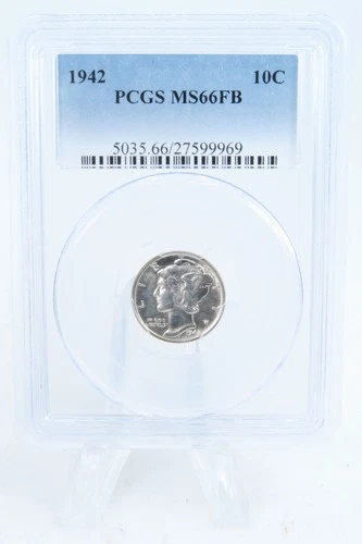 1942-P PCGS MS66FB Mercury Dime Business Strike 10C