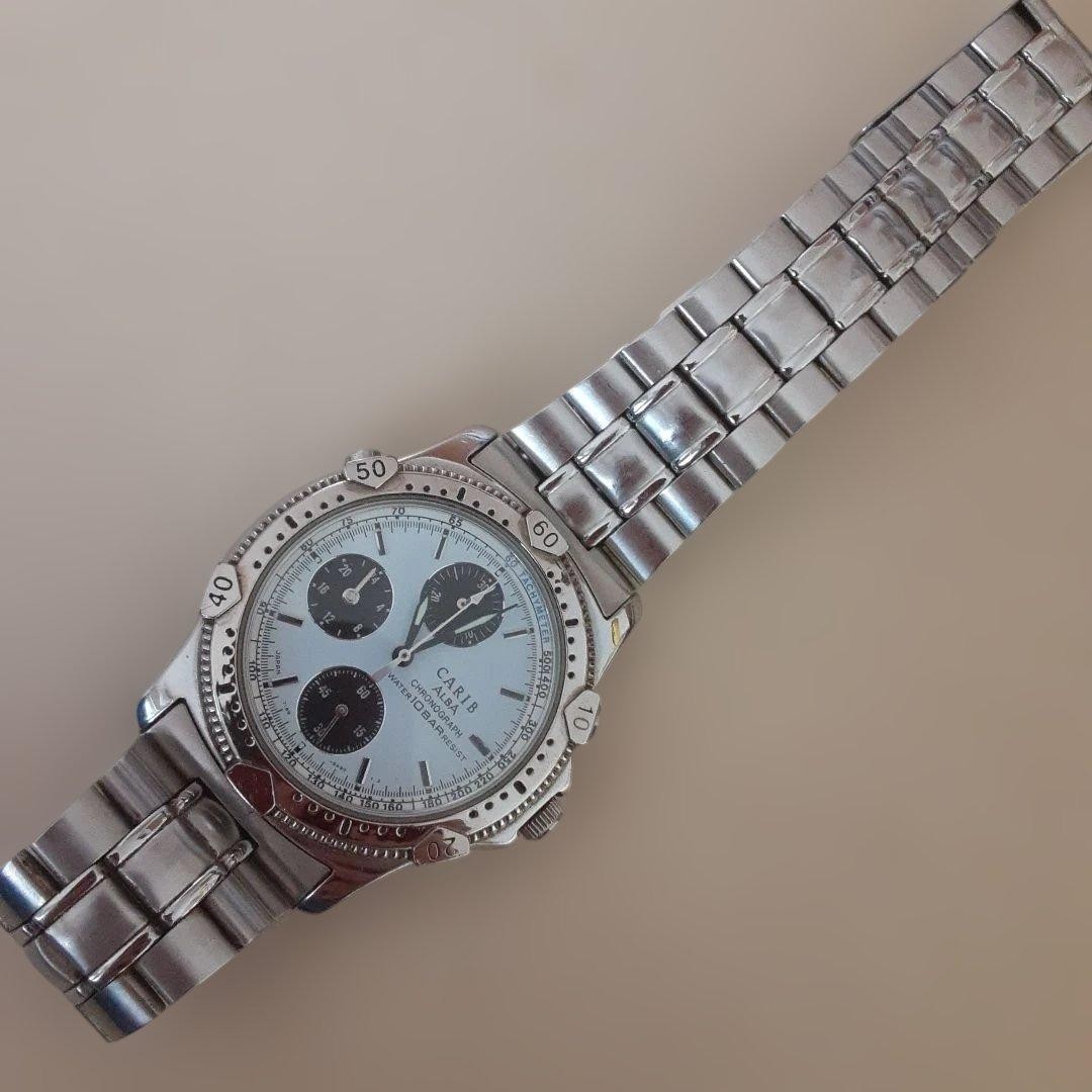 Y189-6A30 Seiko Quartz Chronograph CARIB ALBA - vintagewatches.pk