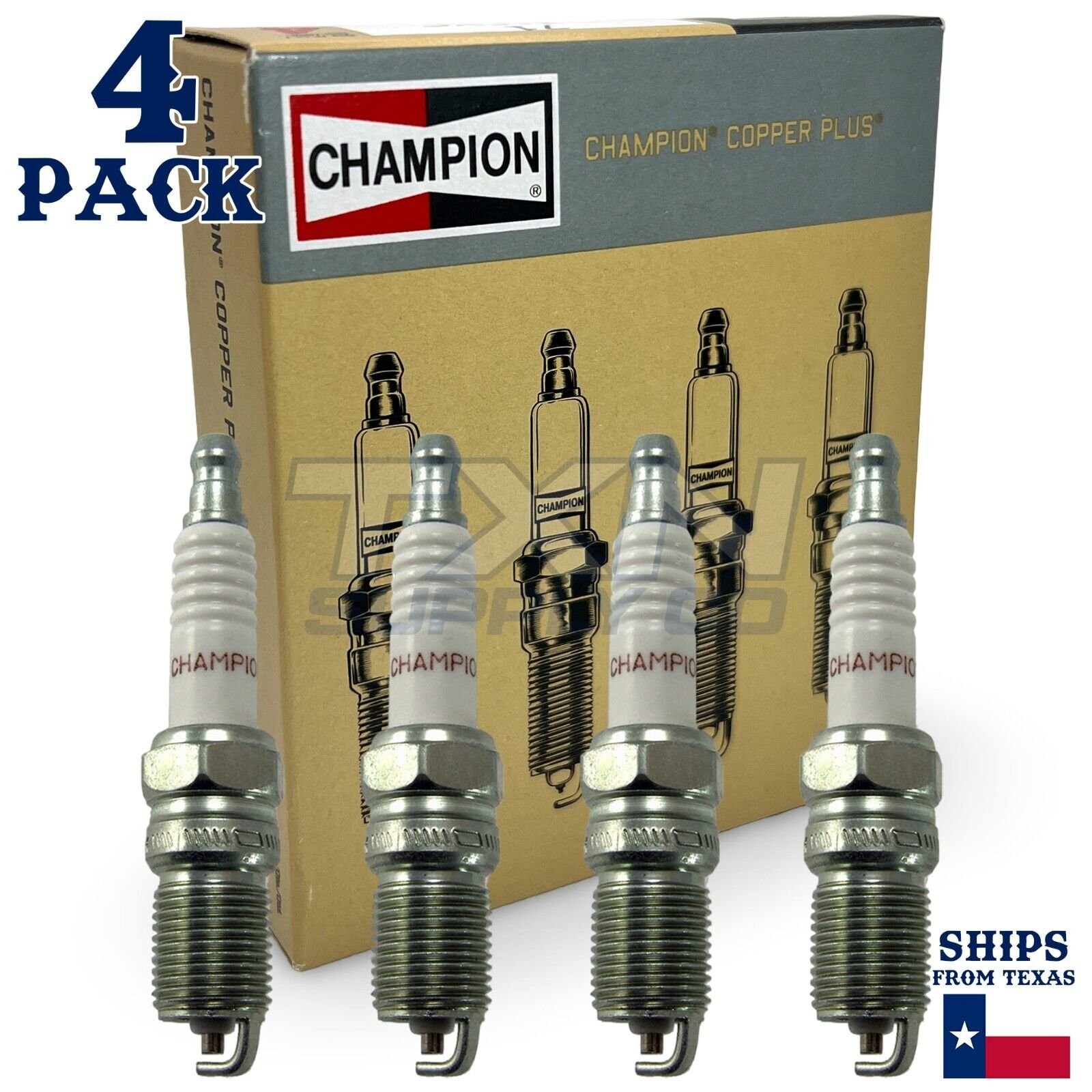 4 Pack Champion Copper Plus Spark Plugs for 1981-1982 Ford Granada 2.3L L4