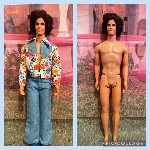VINTAGE Ken DOLL W/ Rooted Black Hair Wearing Something About the Boy. Mattel