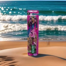 Barbie Ultra Soft Gum Toothbrush, Suction Cup Base, Tongue Cleaner. Two Pack