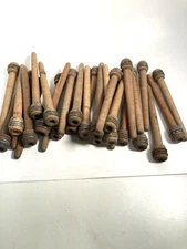 Wood Bobbins Wood Quills Vintage Factory Reclaimed Industrial 7 3/8", lot of 30