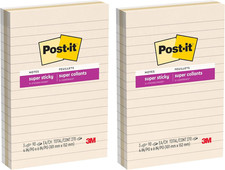 Post-It Super Sticky Notes, 4 X 6 in Lined, Neutrality Collection, 2 Pack, 6 Pad