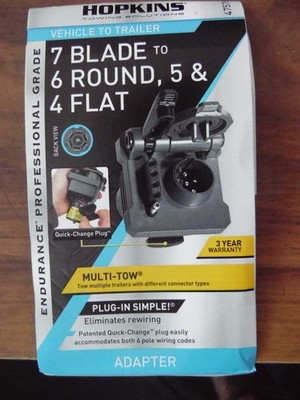 HOPKINS 47570 Towing Endurance 7 Blade to 6 Round 5 & 4 Flat Adapter Free Ship