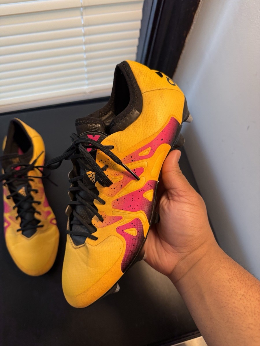 Football Soccer Cleats Adidas X 15.1 SG US 9.5 Solar Gold Pink 100