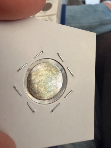 1836 Capped Bust Silver Half Dime Coin- Colorful Toning - Toner - Picture 5 of 8