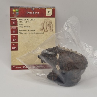 D&D Miniatures: DIRE BEAR #26/60 (Deathknell)   Rare Sealed Pack w/ Stat Card