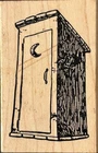 Rubber Baby Buggy Bumpers Rustic Outhouse Crescent Moon Rubber Stamp