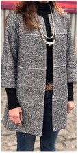 CAbi 5299 Sz Large Grey "The Times" Long Jacket Overcoat w/Hook Closure