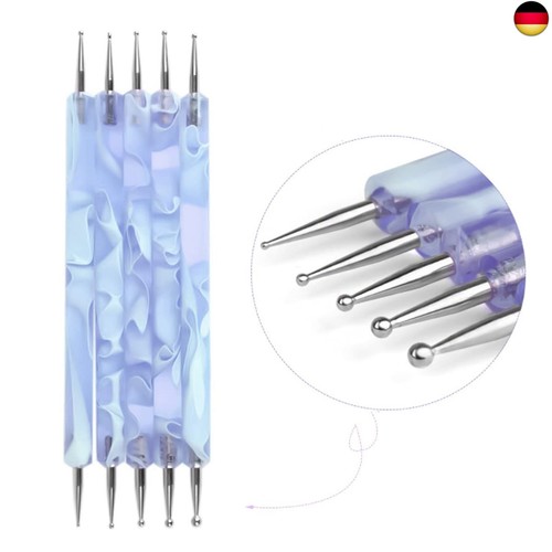 5 Stück Nagelpunkt-Stift, Nagel Dotting Pen Nail Art Tools Set für Nail-Art, S - Bild 3 von 7