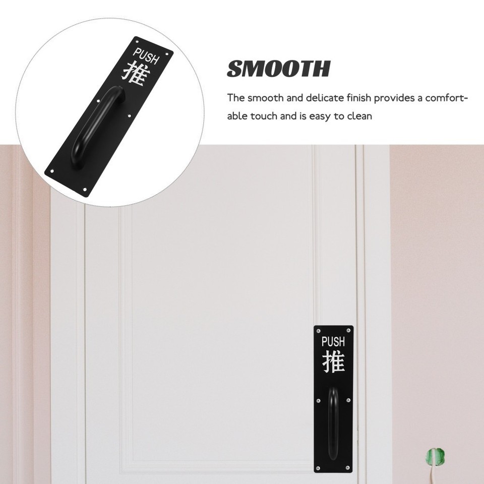 Durable Stainless Steel Black Door Push Plates 5Pcs for Sliding and ...