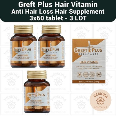 Greft Plus Hair Vitamin for  Anti Hair Loss Hair Supplement - 3 LOT