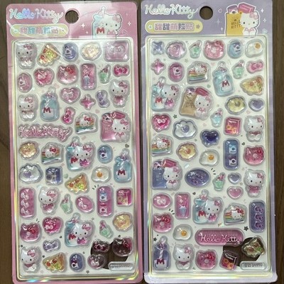 Sanrio Hello Kitty 3D Aufkleber Set Klar Niedlich Bonbon Tropfen Stil 2 Stück...