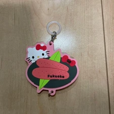 Hello Kitty 50Th Anniversary Mentaiko Rubber Mascot Charm Fukuoka Japan Limited