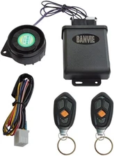BANVIE Motorcycle Security Alarm System with Remote Start Stop Engine, Super wat