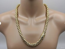 Gorgeous High End Look Gold Tone Mesh 18 Neck...