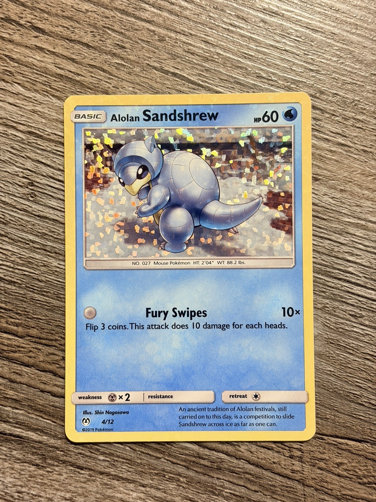 Pokemon TCG Alolan Sandshrew 4/12 McDonald's Promo 2019 English Holo