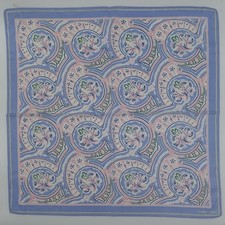 Hk81- Polo Ralph Laurent Light Blue Bandanna Paisley Cotton Handkerchief 20"x20"