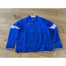 Nike Dri Fit Track Jacket Blue White Full Zip Athletic Mens Size L