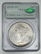 1878-CC $1 Morgan Silver Dollar MS64 CAC ~Rattler OGH (rare slab combo)