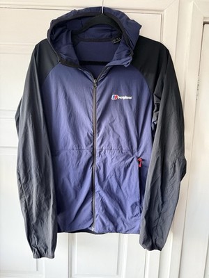 Berghaus Windbreaker Jacket Blue Full Zip Hooded Coat Mens Size Small